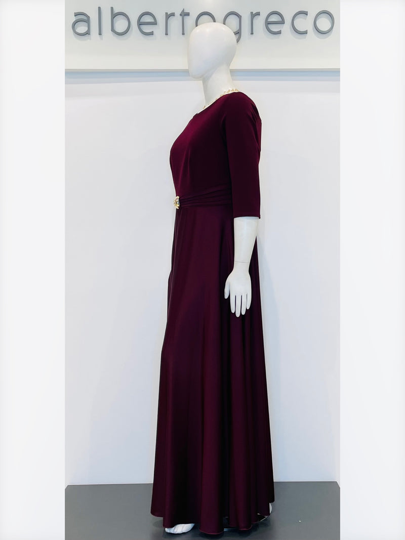 Abito lungo curvy con gonna in raso