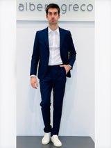 Abito due bottoni in tessuto spinato