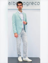 Giacca due bottoni in tessuto fiammato misto lana