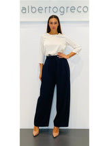 Blusa in raso con manica a tre quarti