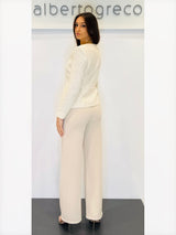 Giacca girocollo in tessuto tweed