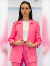 Giacca boyfriend in tessuto goffrato