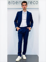 Abito due bottoni in tessuto operato