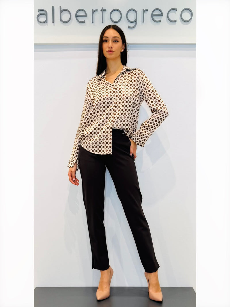 Pantaloni in tessuto jersey con tasca alla francese