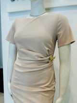 Tubino in crepe elasticizzata con manica corta