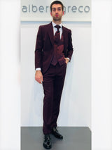 Completo cerimonia con giacca con motivo in raso su davanti