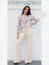 Pantaloni a palazzo in crepe