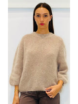 Maglia girocollo in misto mohair