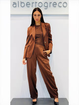 Pantaloni in raso tapered fit