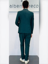 Abito due bottoni in tessuto spinato