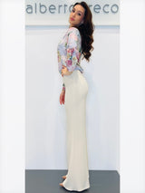 Pantaloni a palazzo in crepe