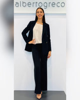 Giacca oversize doppio petto gessata