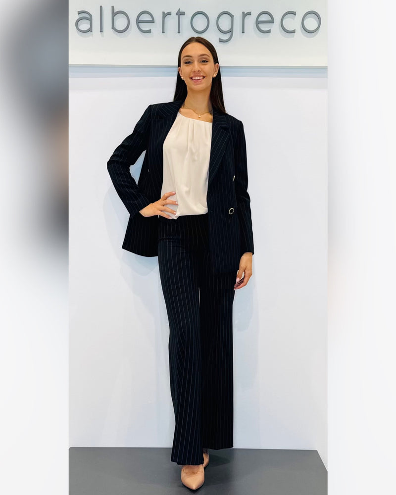 Giacca oversize doppio petto gessata