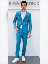 Abito due bottoni in tessuto fiammato