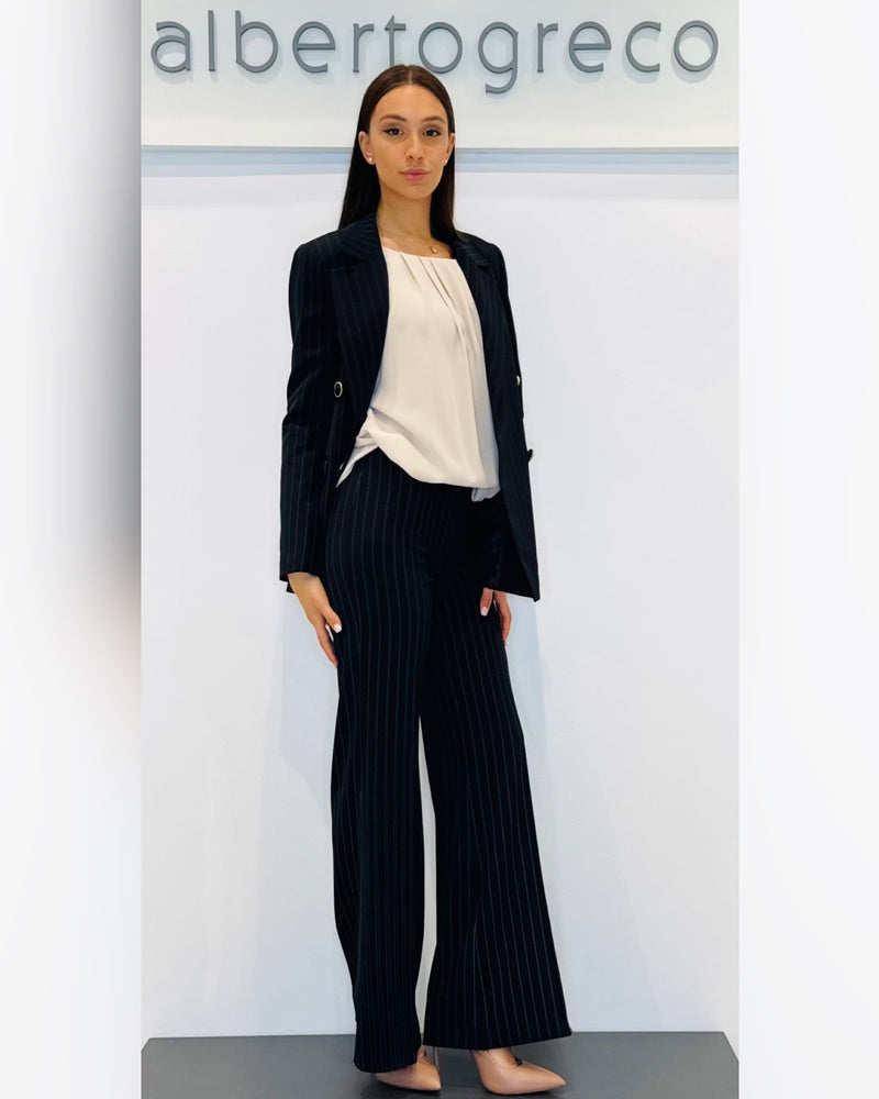 Giacca oversize doppio petto gessata