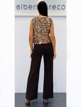 Pantaloni Palazzo vita alta in tessuto elasticizzato