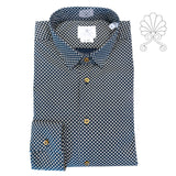 Camicia micro stampa fantasia base nera