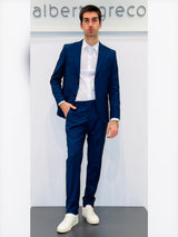 Abito due bottoni in tessuto micro operato