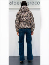 Piumino corto animalier reversibile