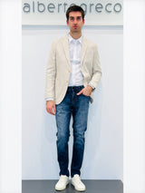 Giacca due bottoni in misto lino