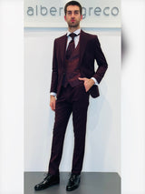 Completo cerimonia con giacca con motivo in raso su davanti