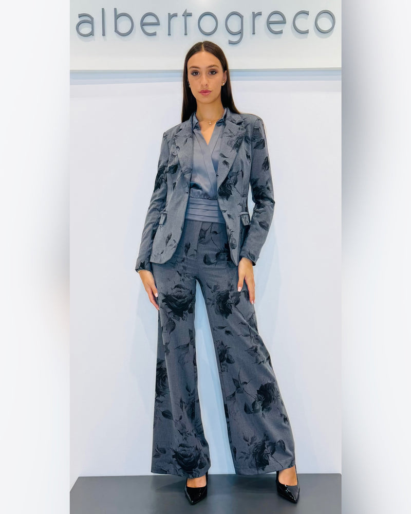 Pantaloni a palazzo fantasia floreale