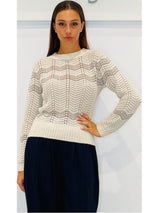 Maglia jacquard traforata