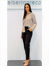 Pantaloni in tessuto jersey con tasca alla francese