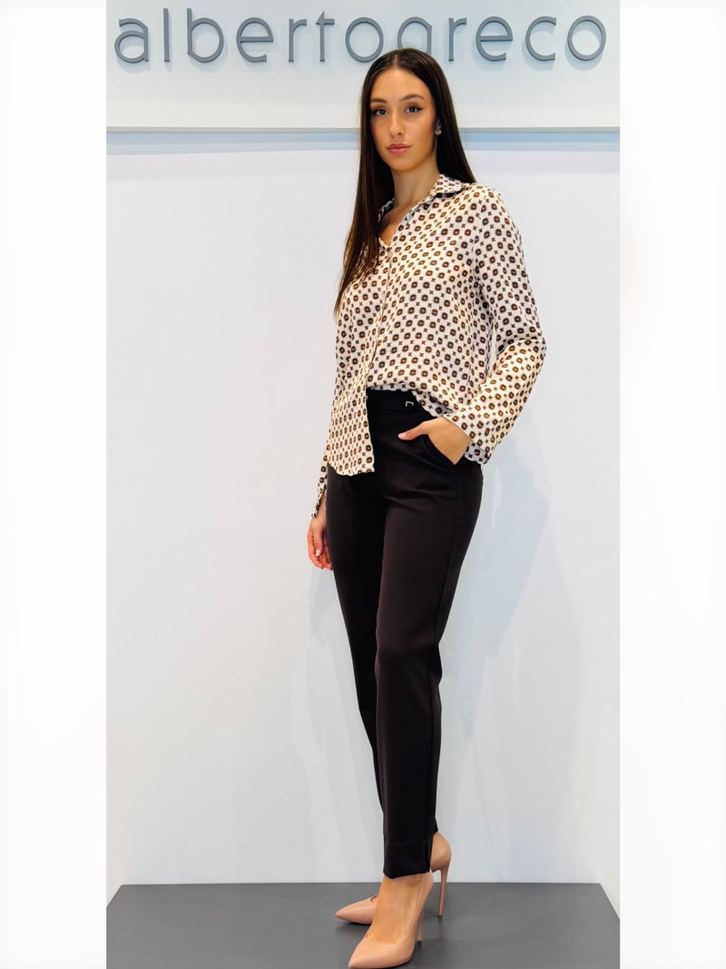 Pantaloni in tessuto jersey con tasca alla francese