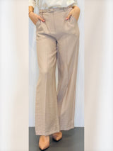 Pantaloni palazzo donna in tessuto goffrato