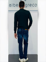 Maglia uomo lupetto in lana effetto vintage