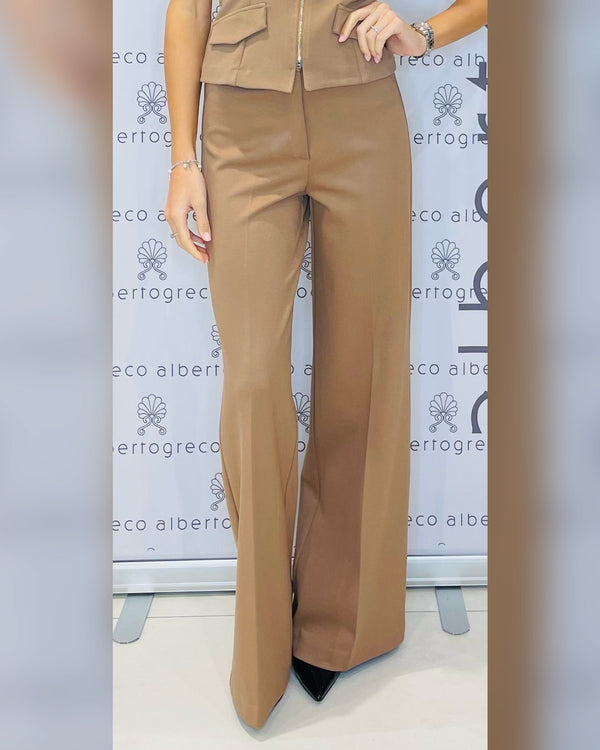Pantaloni palazzo in tessuto elasticizzato