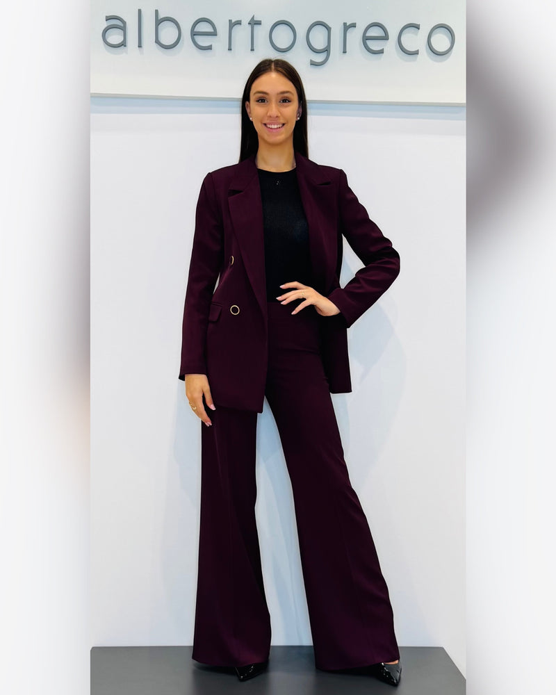 Pantaloni a palazzo gessato