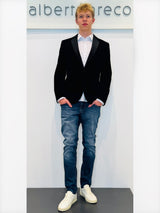 Giacca uomo in velluto con rever in raso