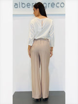 Pantaloni palazzo donna in tessuto goffrato