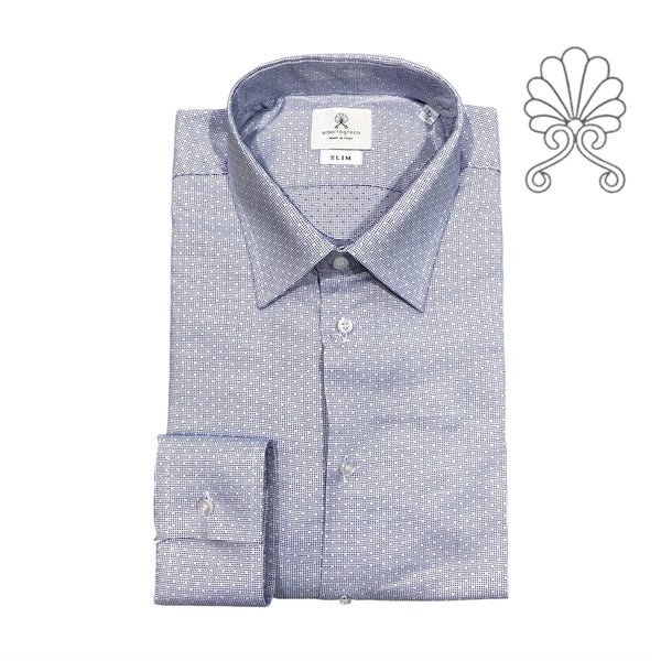 Camicia uomo collo italiano fantasia microperata