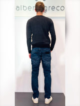 Maglia uomo melange operata