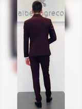 Completo cerimonia con giacca con motivo in raso su davanti