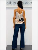 Jeans donna a palazzo lavaggio chiaro