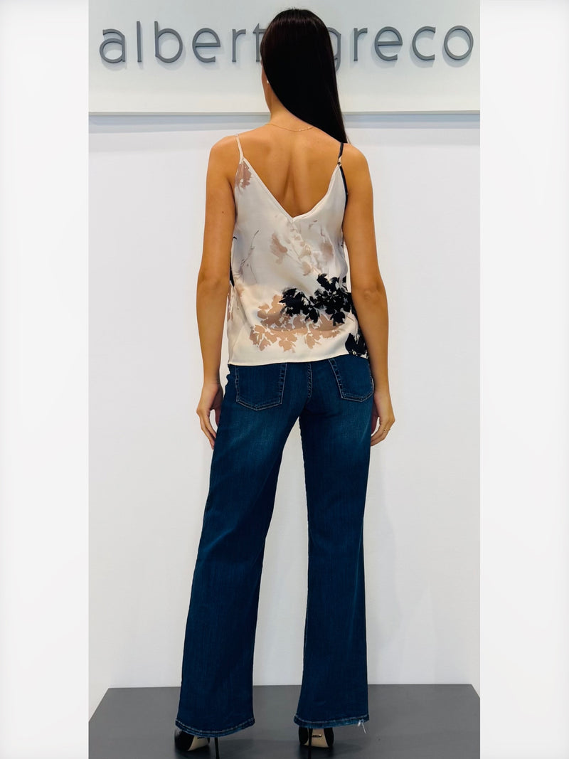 Jeans donna a palazzo lavaggio chiaro
