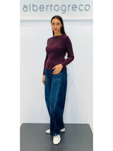 Maglia aderente con scollo devorè