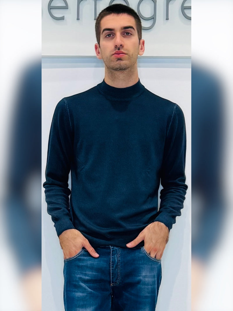 Maglia uomo lupetto in lana effetto vintage