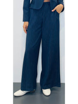 Pantaloni gessati palazzo