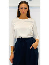 Blusa in raso con manica a tre quarti