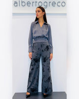 Pantaloni a palazzo fantasia floreale