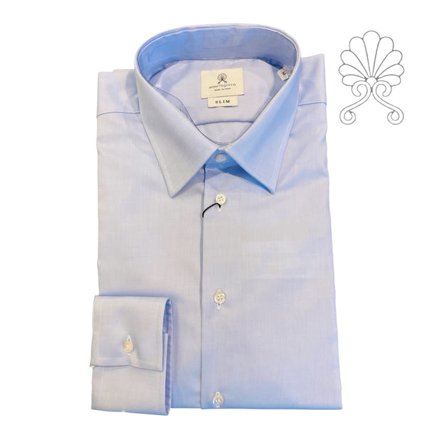 Camicia uomo collo italiano tessuto WF azzurro