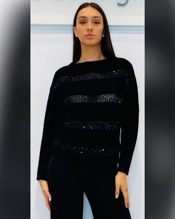 Maglia over con lavorazione a jacquard