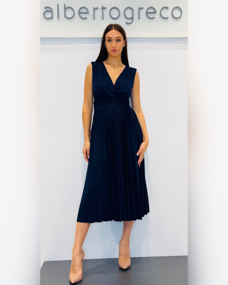 Abito midi con scollo a V in jersey