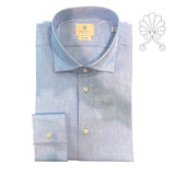 Camicia uomo collo francese in misto lino