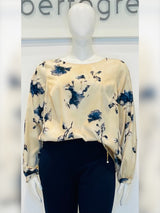 Blusa girocollo in raso fantasia Curvy